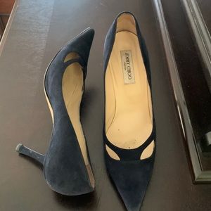 Jimmy Choo- Navy Suede Pumps Size 42 Brand New Sole - excellent condition!